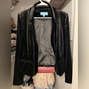 Black Velvet Crop Blazer